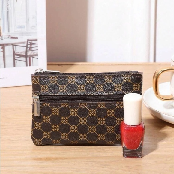 ⚠️Clearance Coffee Brown Double Zipper Coin Purse / Wallet / Cardholder - Picture 3 of 6